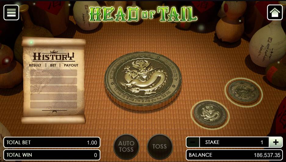 Head or Tail opening the game